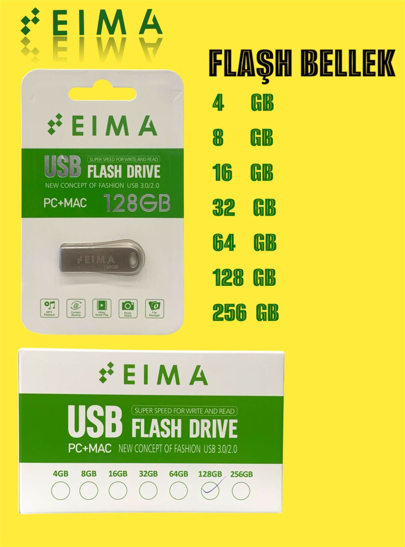 GB A GÖRE FLAŞ BELLEKLER 256 GB