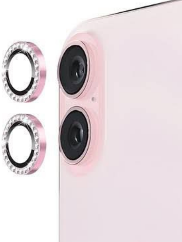 İphone 14/14 Plus Pembe Taşlı  Kamera Lens Koruyucu