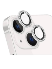İphone 15/15 Plus Uyumlu Beyaz Taşlı Kamera Lens Koruyucu